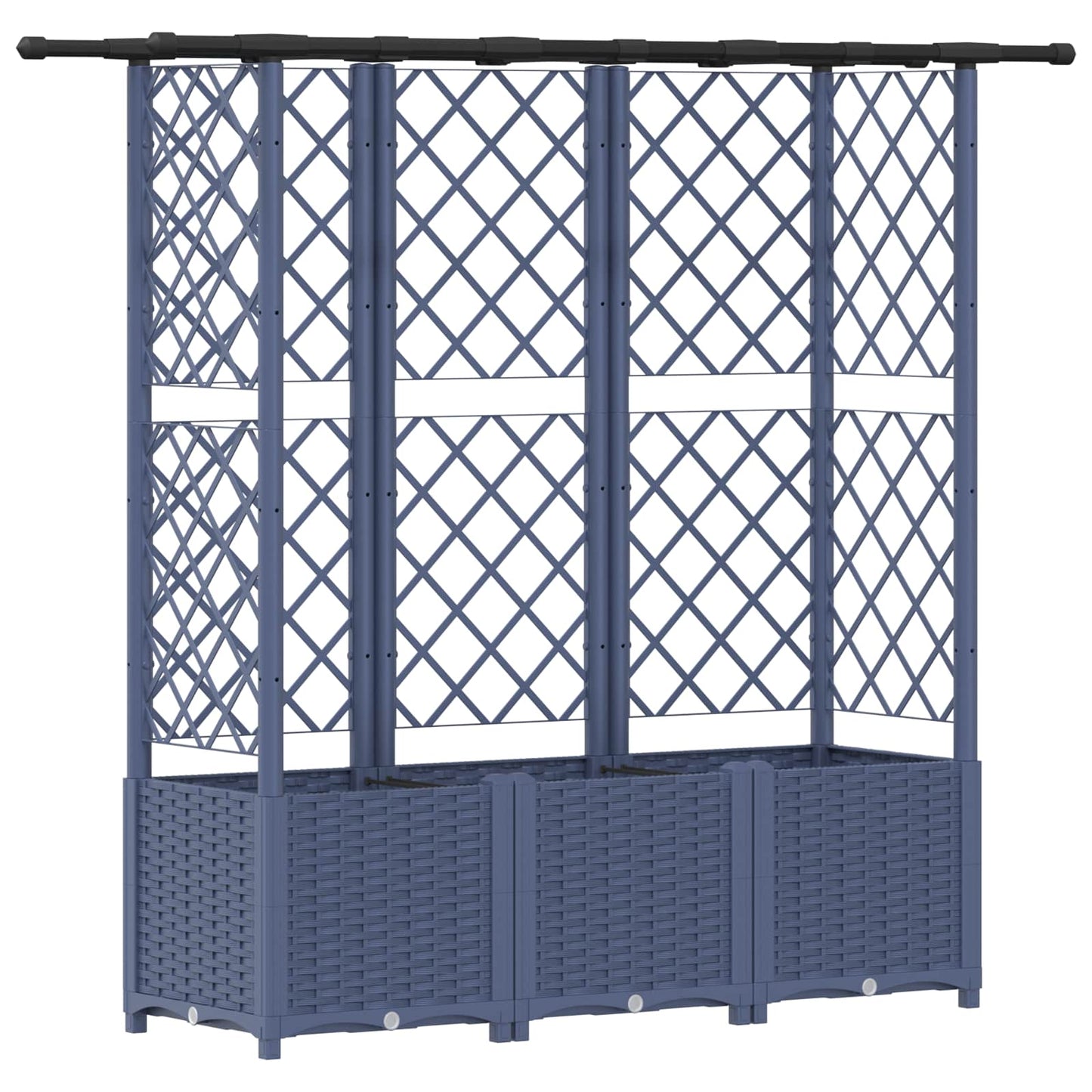 Letto Rialzato con Griglia e Tetto Grigio 163,5 x 40 x 138 cm | homemem39