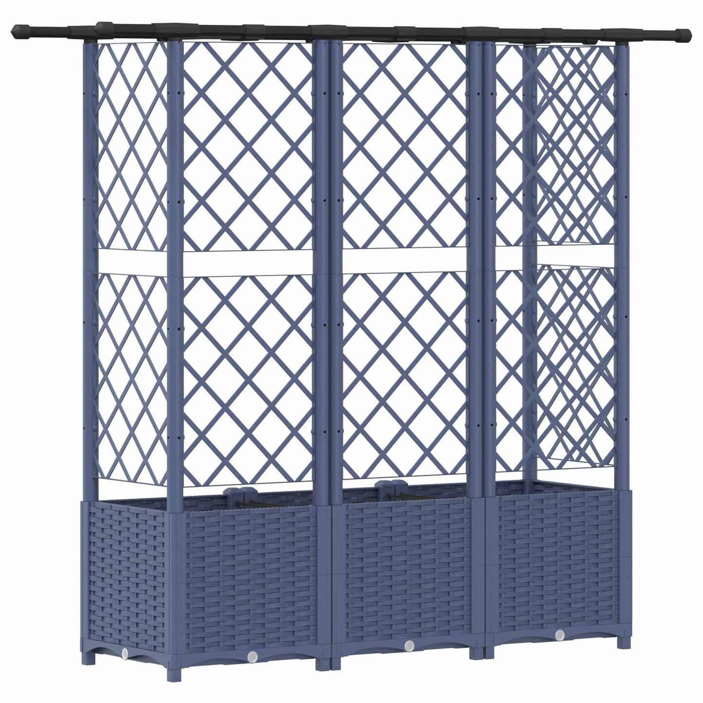 Letto Rialzato con Griglia e Tetto Grigio 163,5 x 40 x 138 cm | homemem39