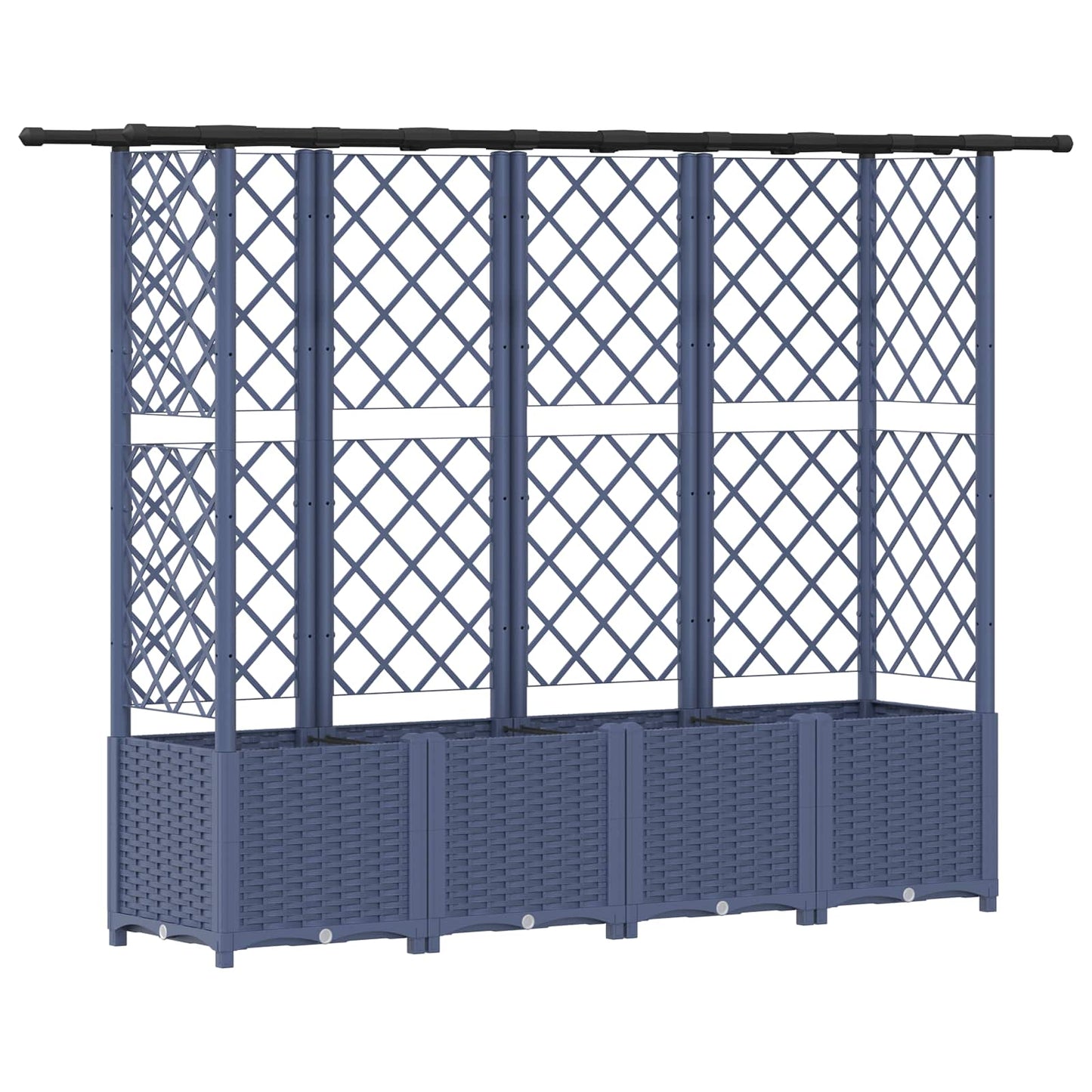 Letto Rialzato con Griglia e Tetto Grigio 202 x 40 x 138 cm PP | homemem39