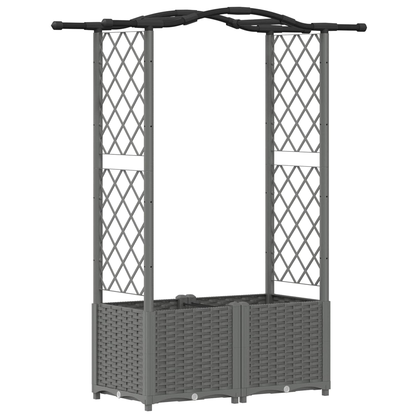 Letto Rialzato con Griglia e Tetto Grigio chiaro PP | homemem39