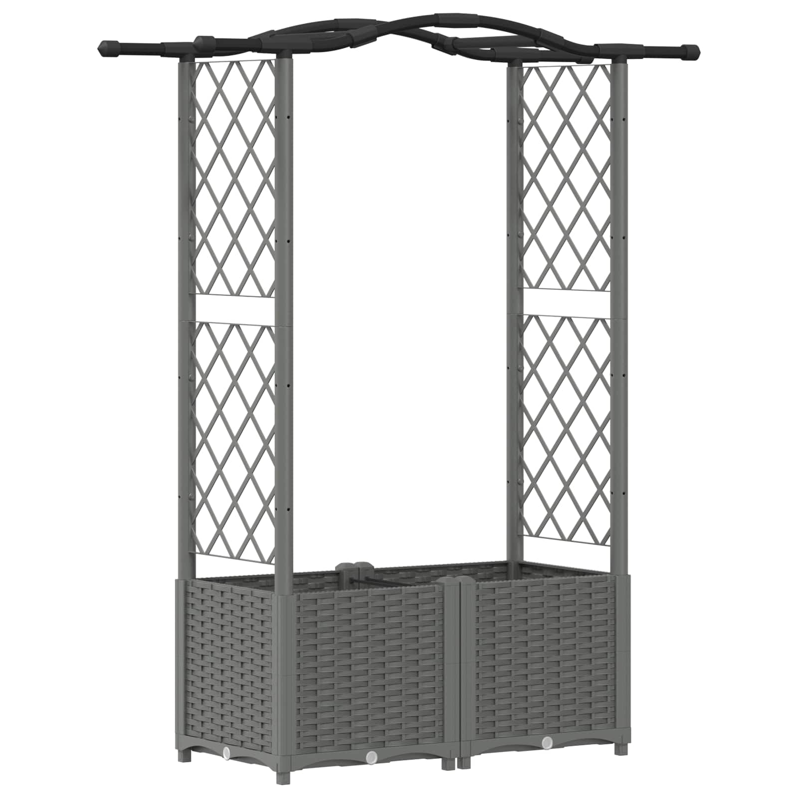 Letto Rialzato con Griglia e Tetto Grigio chiaro PP | homemem39