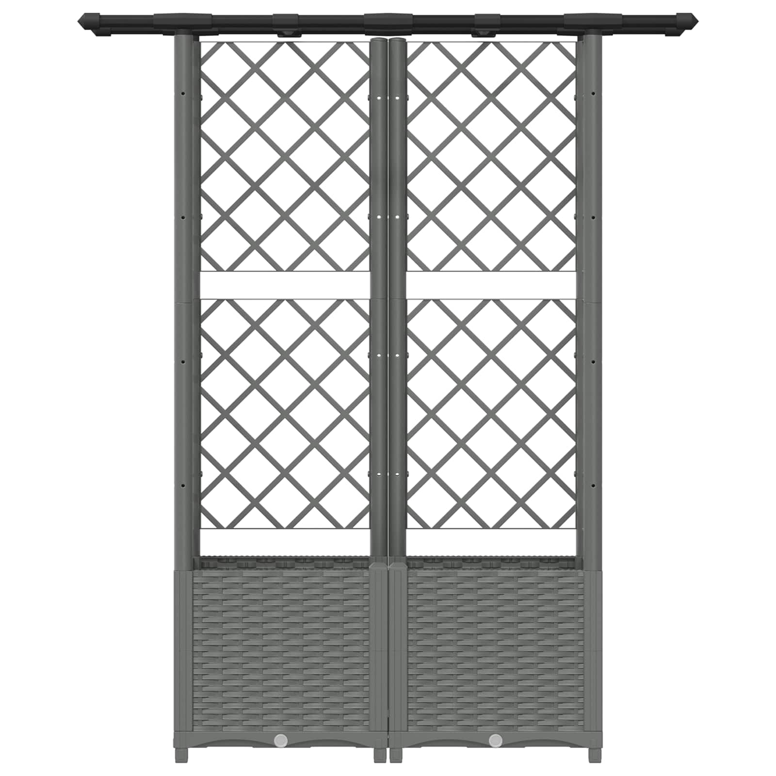 Letto Rialzato con Griglia e Tetto Grigio Chiaro | homemem39