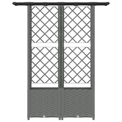 Letto Rialzato con Griglia e Tetto Grigio Chiaro | homemem39