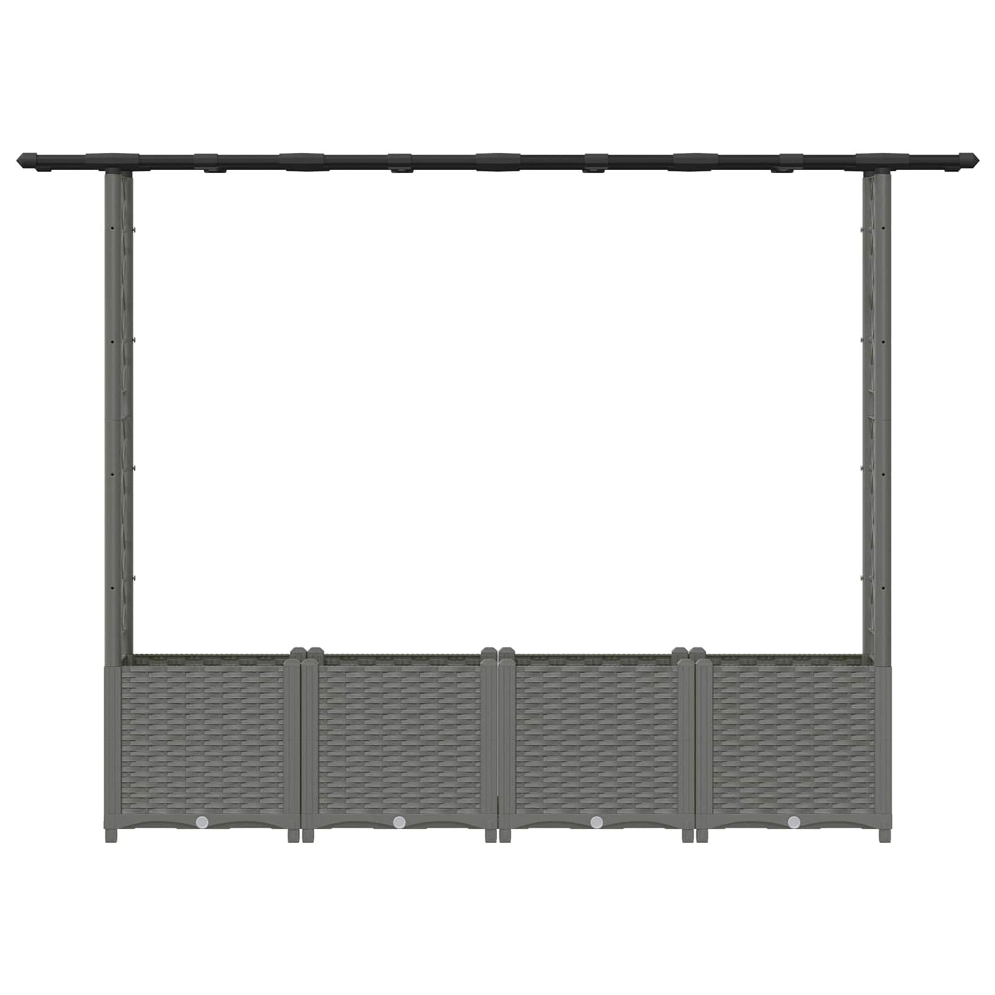 Letto Rialzato con Griglia e Tetto Grigio Chiaro PP | homemem39