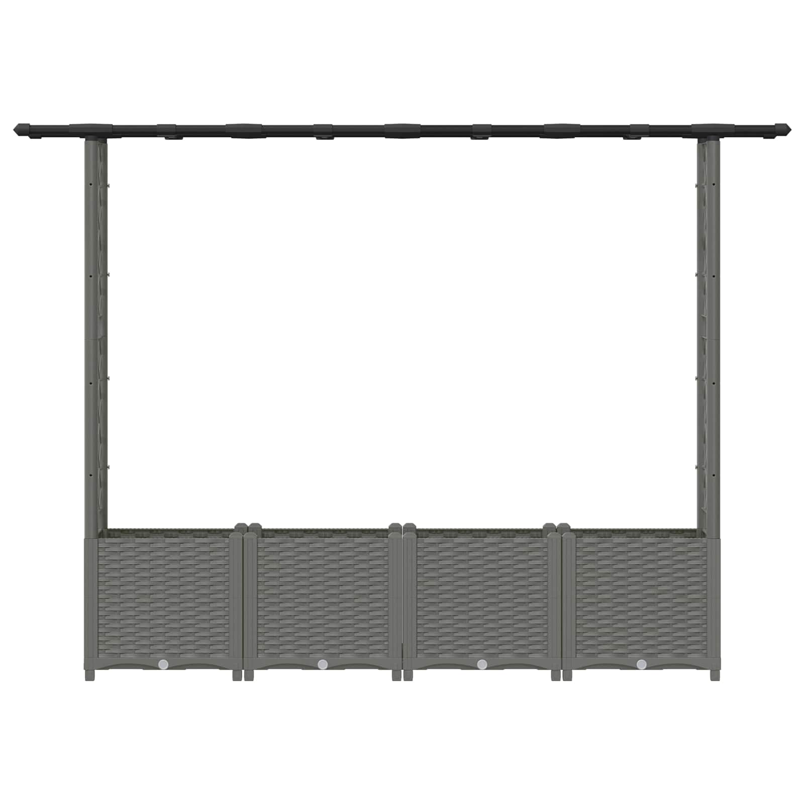 Letto Rialzato con Griglia e Tetto Grigio Chiaro PP | homemem39