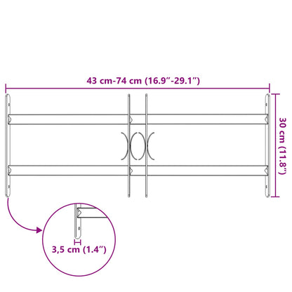 Griglia di Sicurezza per Finestre con 2 Traverse 3 pcs | homemem39