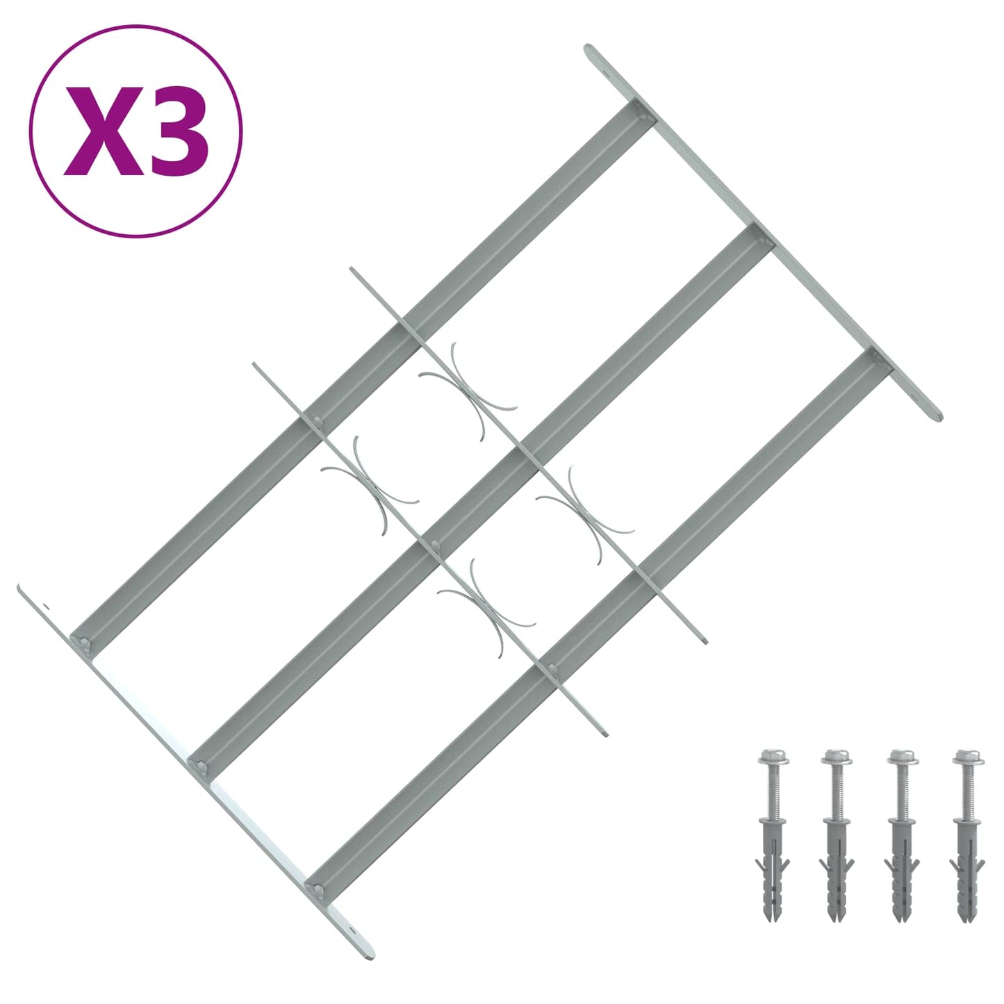 Griglia di Sicurezza per Finestra con 3 Traversine 3 pcs | homemem39