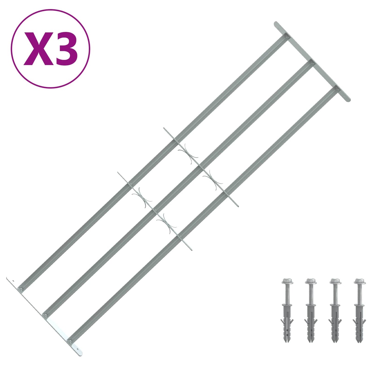 Griglia di Sicurezza per Finestra con 3 Traversine 3 pcs | homemem39