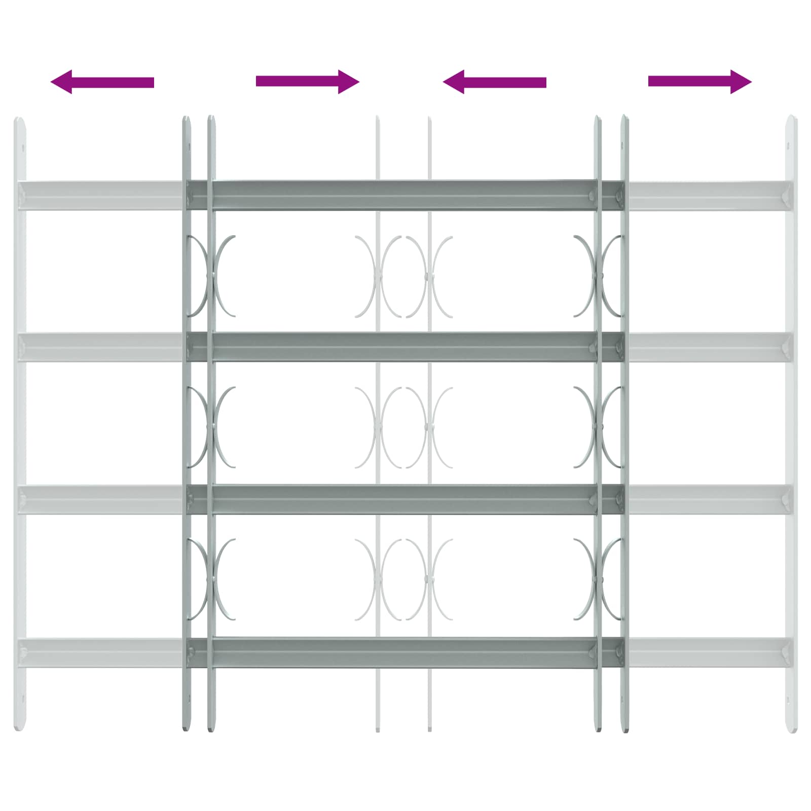 Griglia di sicurezza per finestre con 4 barre trasversali 3 pcs | homemem39