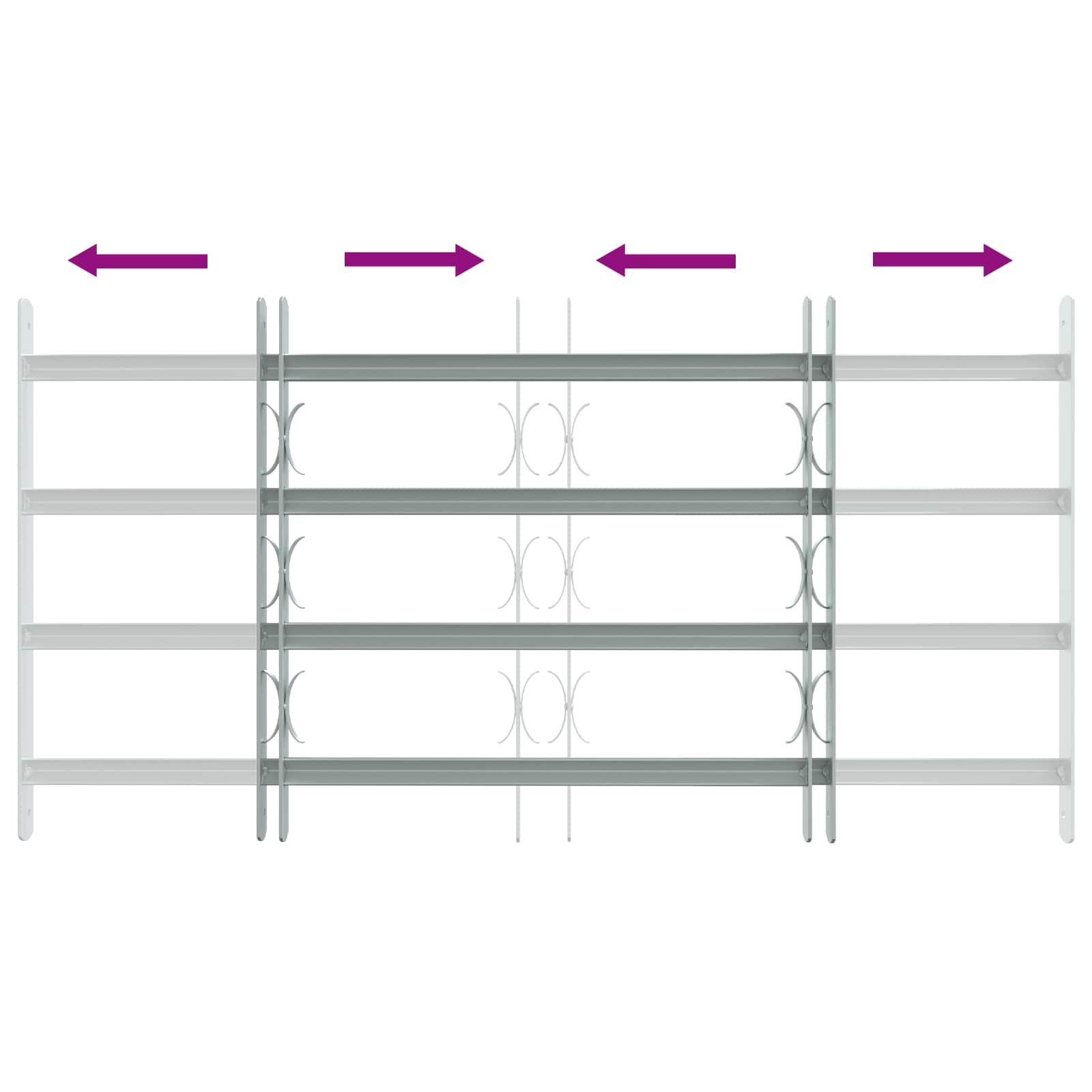 Griglia di sicurezza per finestre con 4 barre trasversali 3 pcs | homemem39