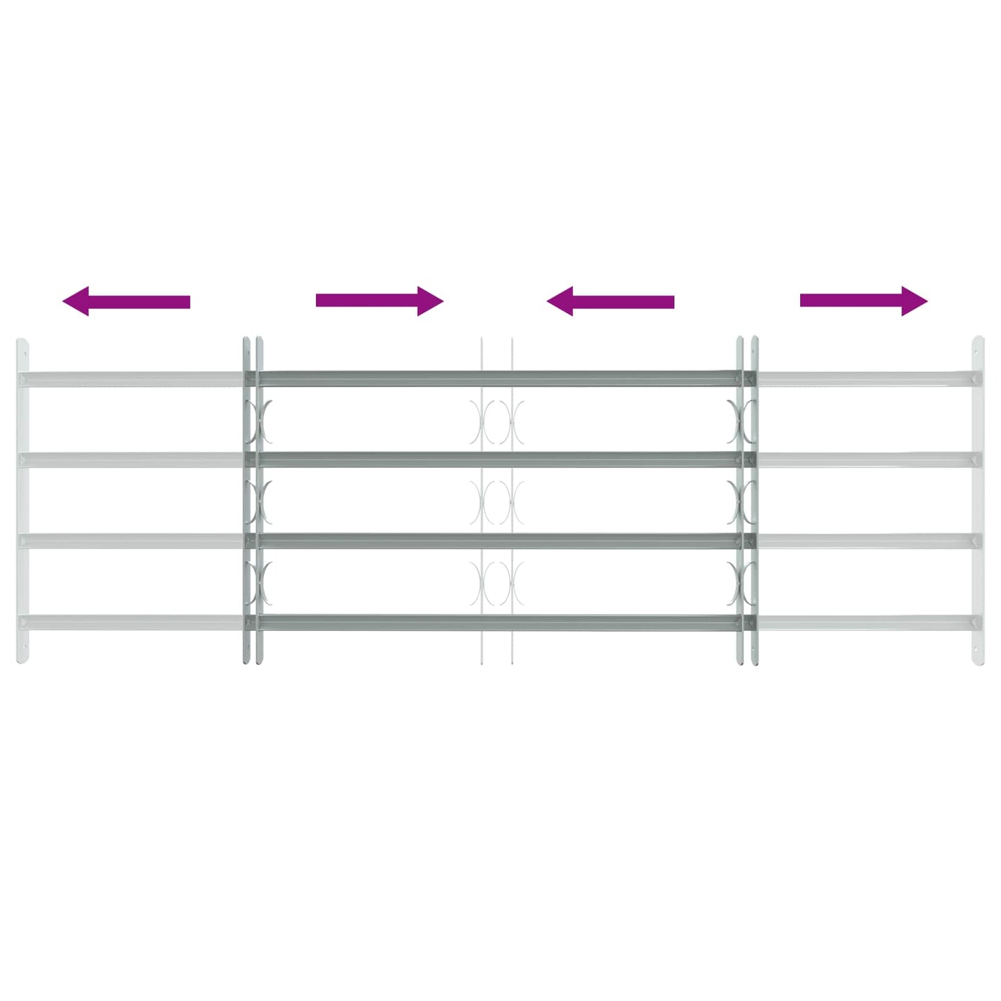 Griglia di sicurezza per finestre con 4 barre trasversali 3 pcs | homemem39