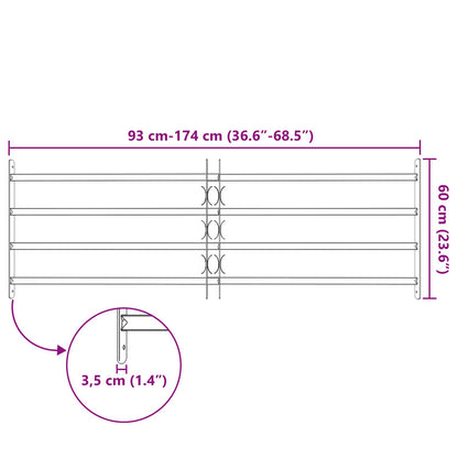 Griglia di sicurezza per finestre con 4 barre trasversali 3 pcs | homemem39