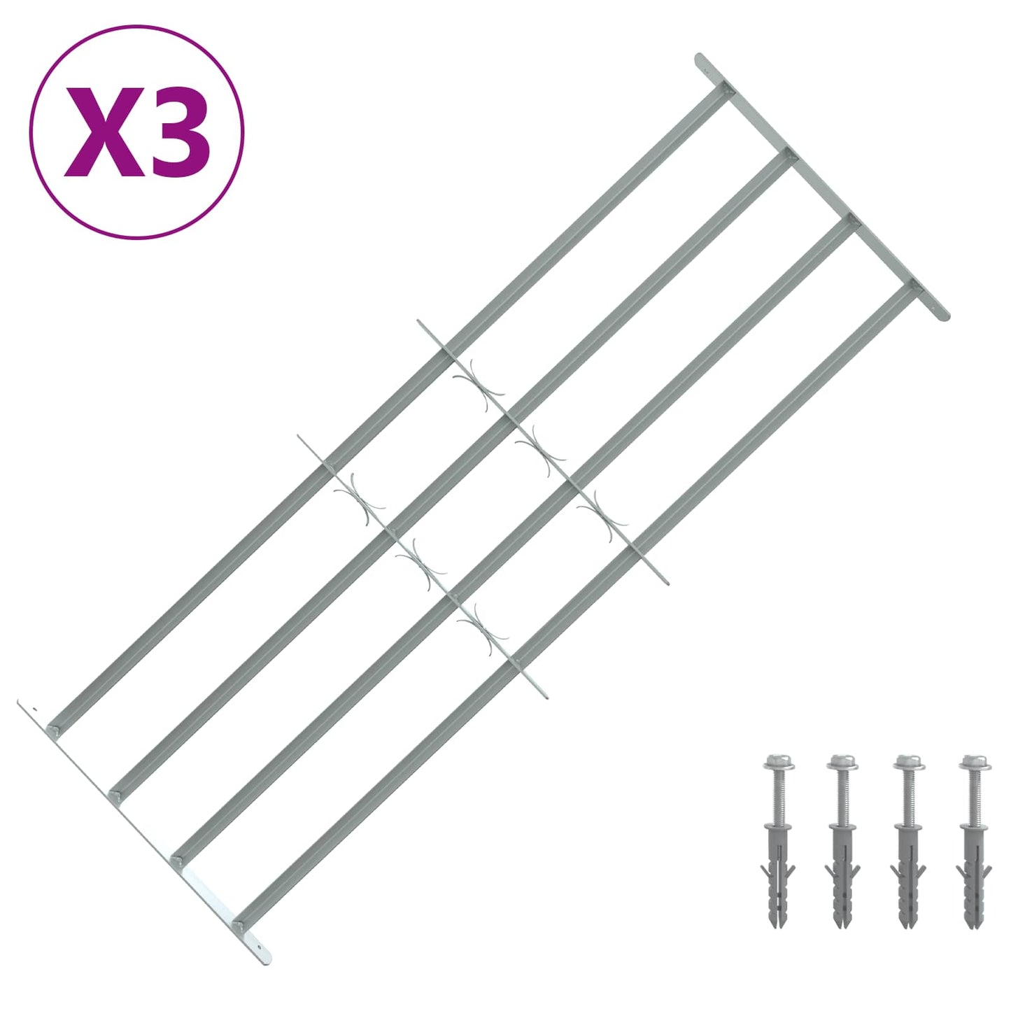 Griglia di sicurezza per finestre con 4 barre trasversali 3 pcs | homemem39