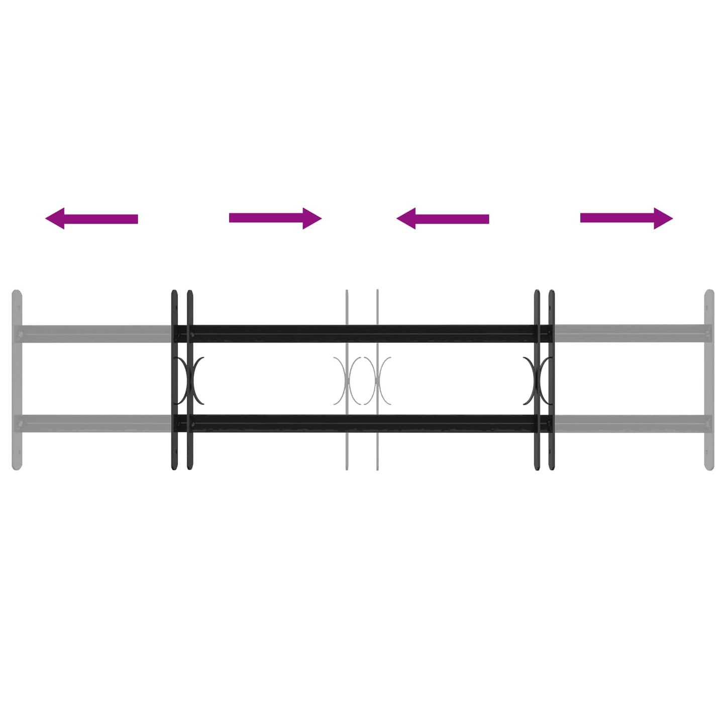 Griglia di Sicurezza per Finestre con 2 Traverse 3 pcs | homemem39