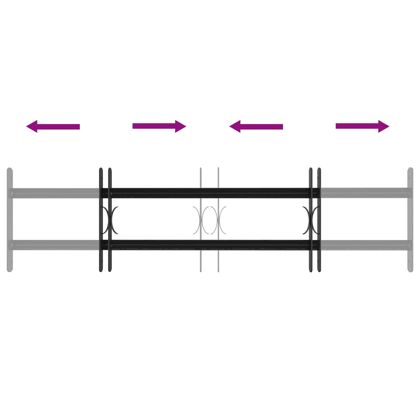 Griglia di Sicurezza per Finestre con 2 Traverse 3 pcs | homemem39