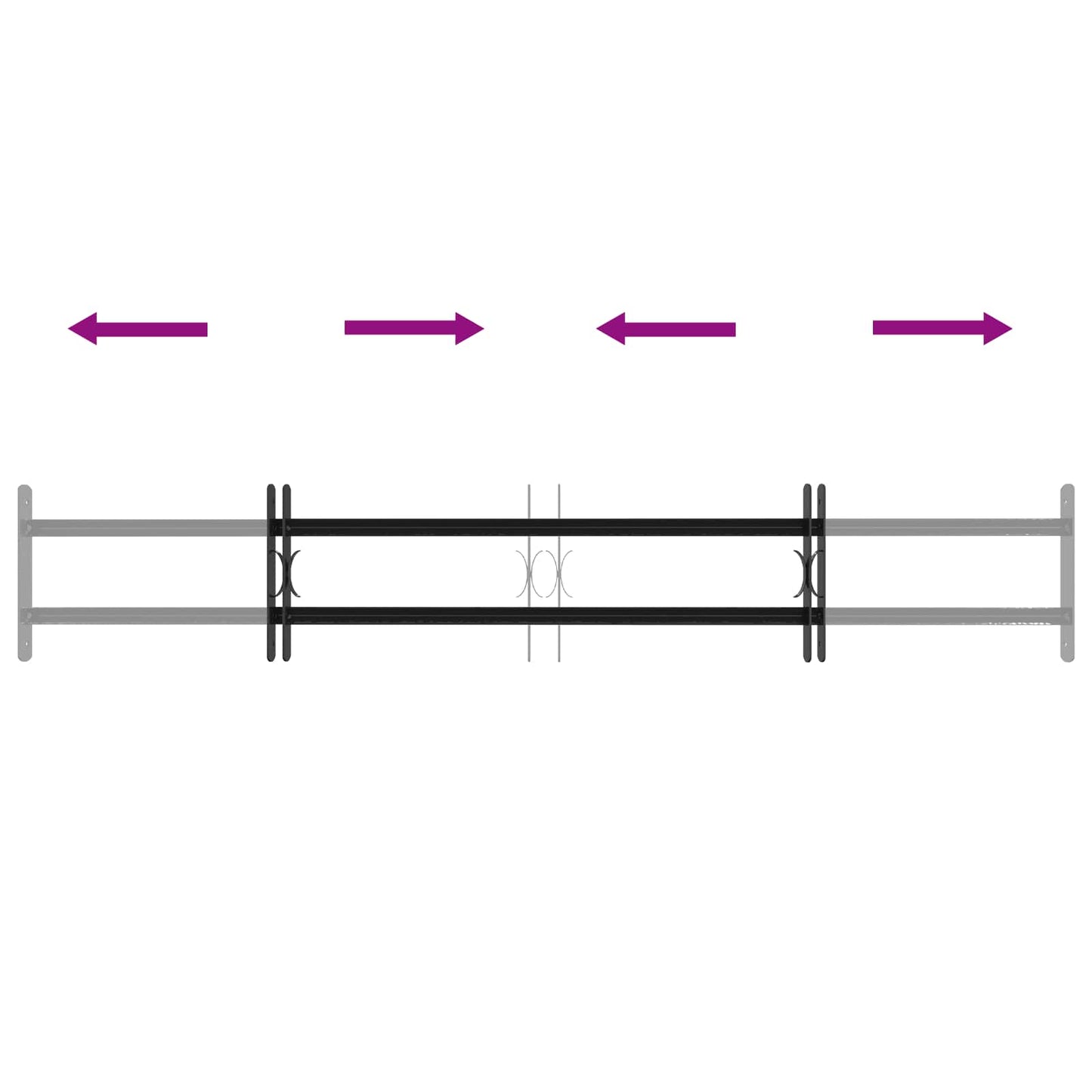 Griglia di Sicurezza per Finestre con 2 Traverse 3 pcs | homemem39