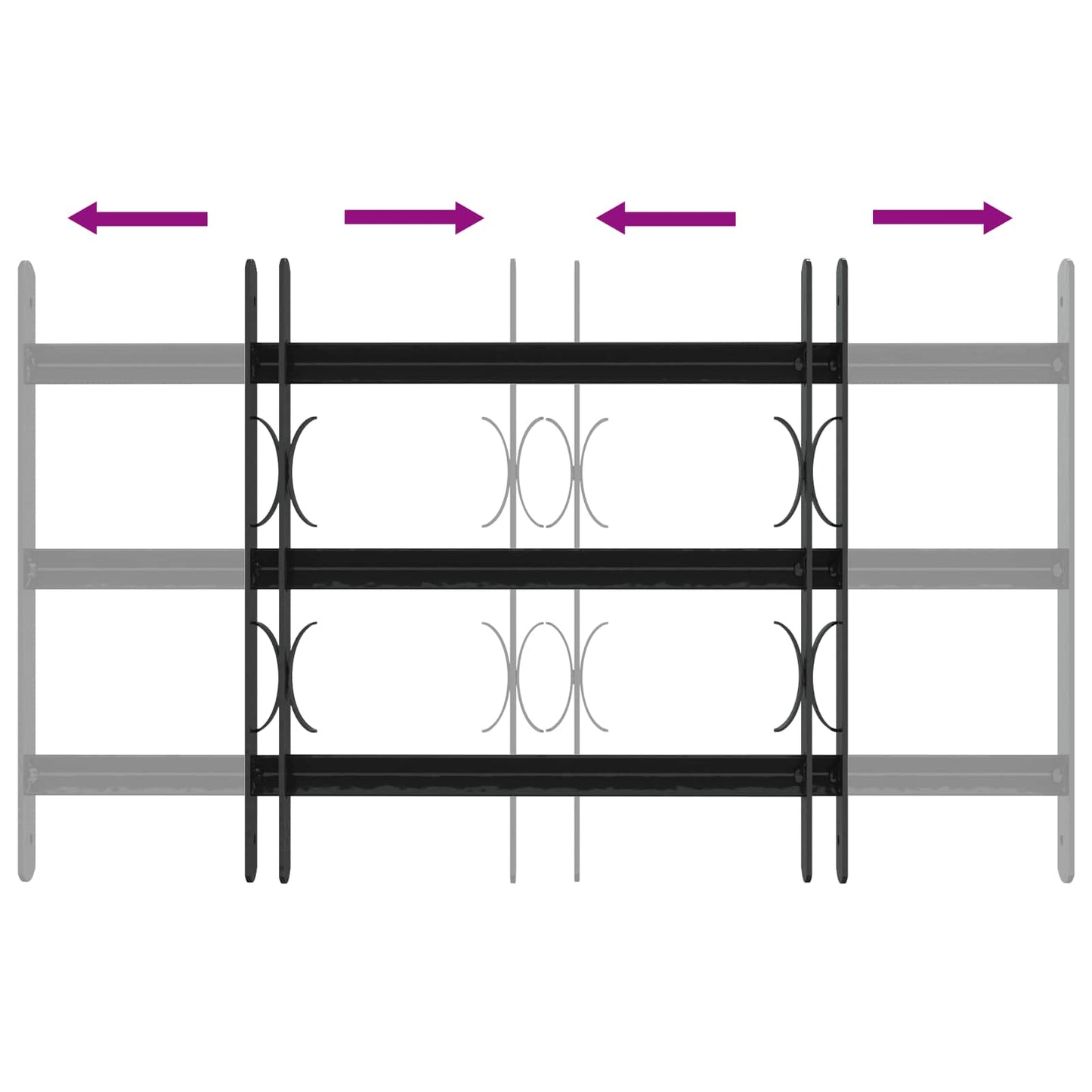Griglia di Sicurezza per Finestra con 3 Traversine 3 pcs | homemem39