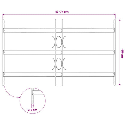 Griglia di Sicurezza per Finestra con 3 Traversine 3 pcs | homemem39