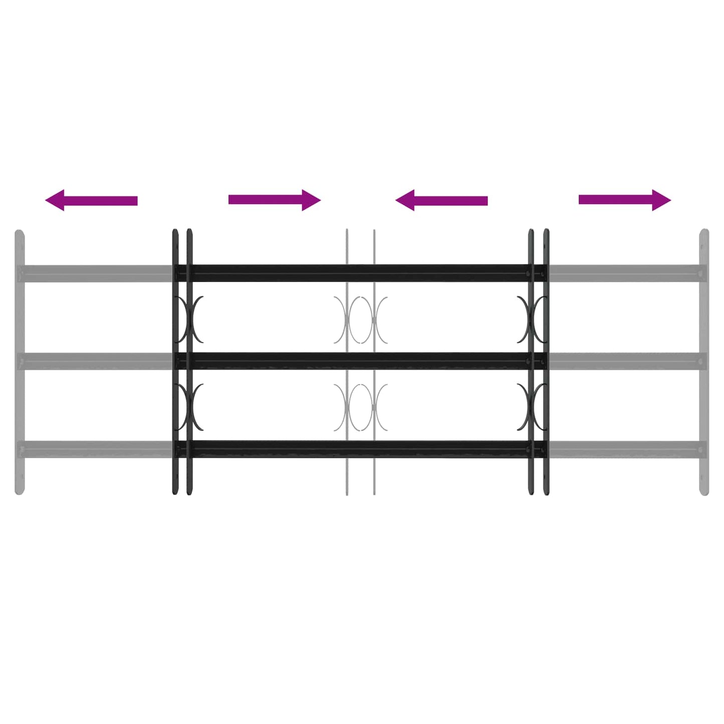 Griglia di Sicurezza per Finestra con 3 Traversine 3 pcs | homemem39