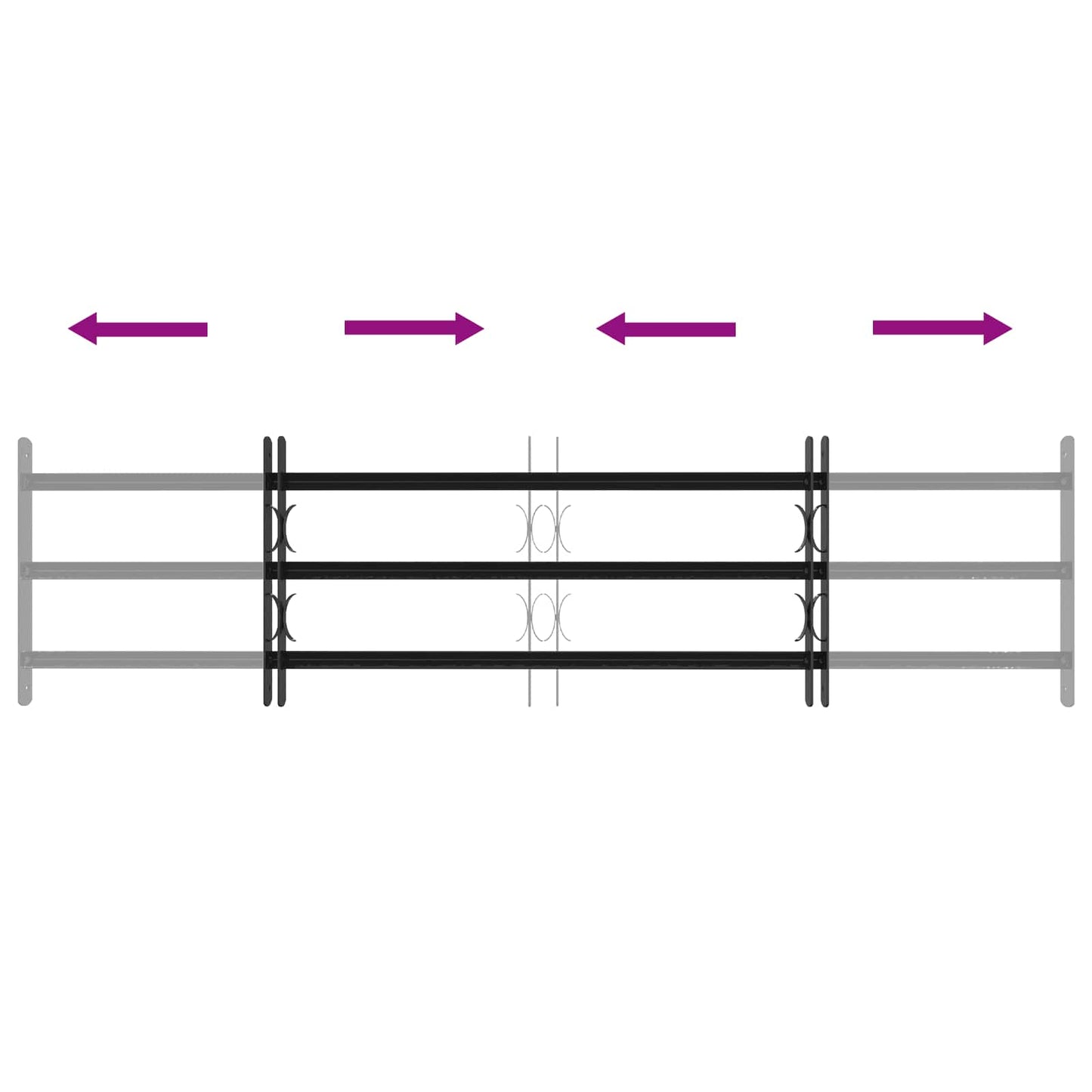 Griglia di Sicurezza per Finestra con 3 Traversine 3 pcs | homemem39