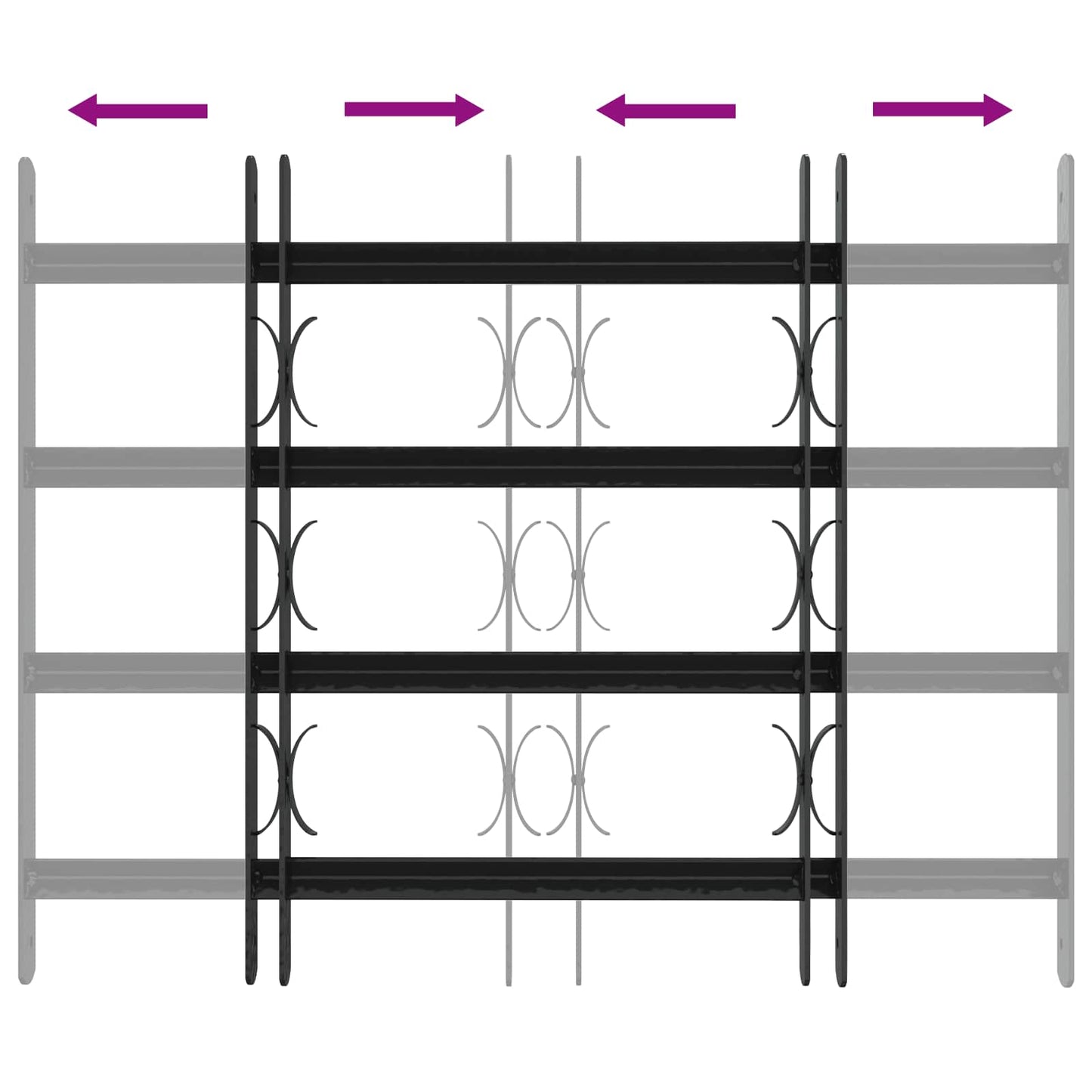 Griglia di sicurezza per finestre con 4 barre trasversali 3 pcs | homemem39