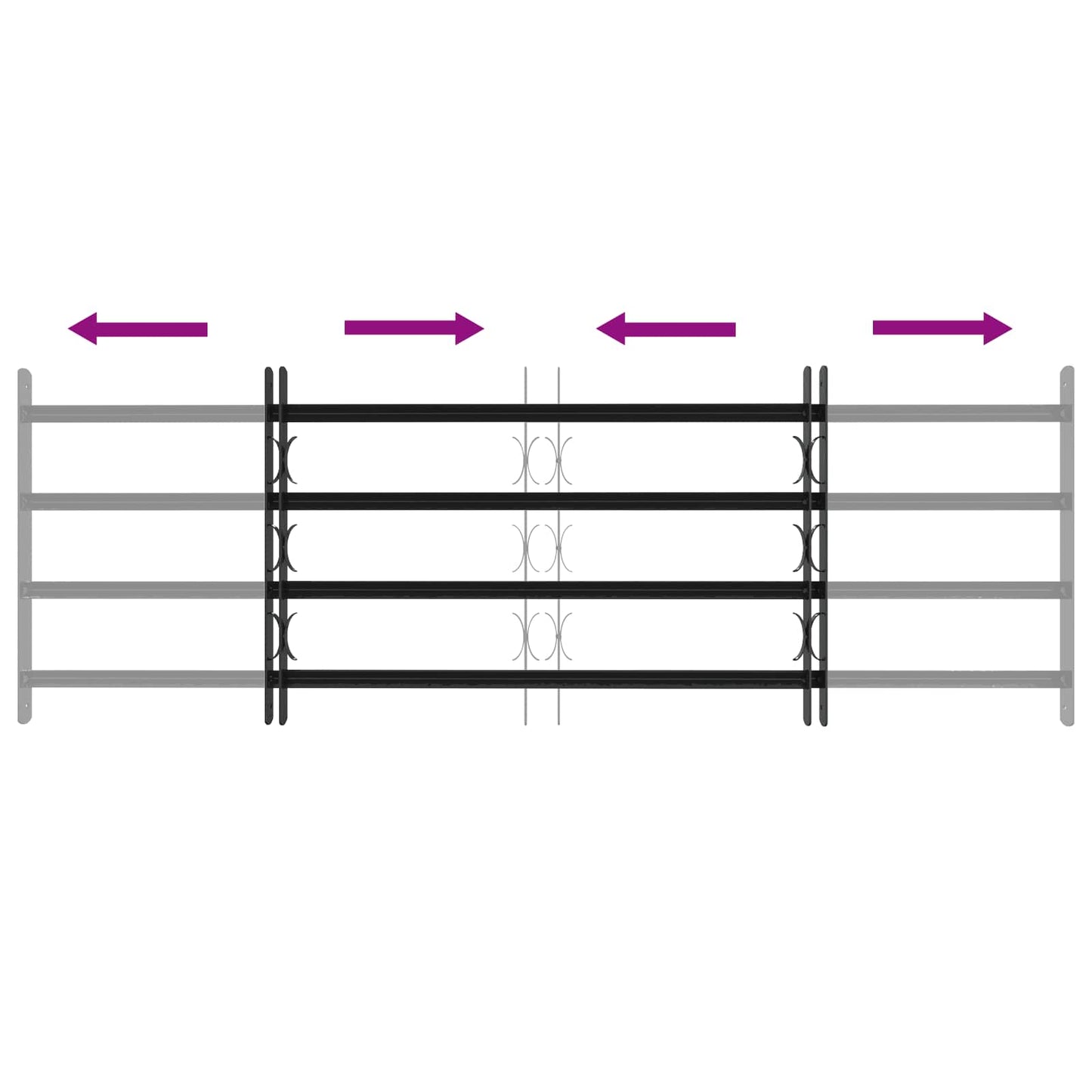 Griglia di sicurezza per finestre con 4 barre trasversali 3 pcs | homemem39