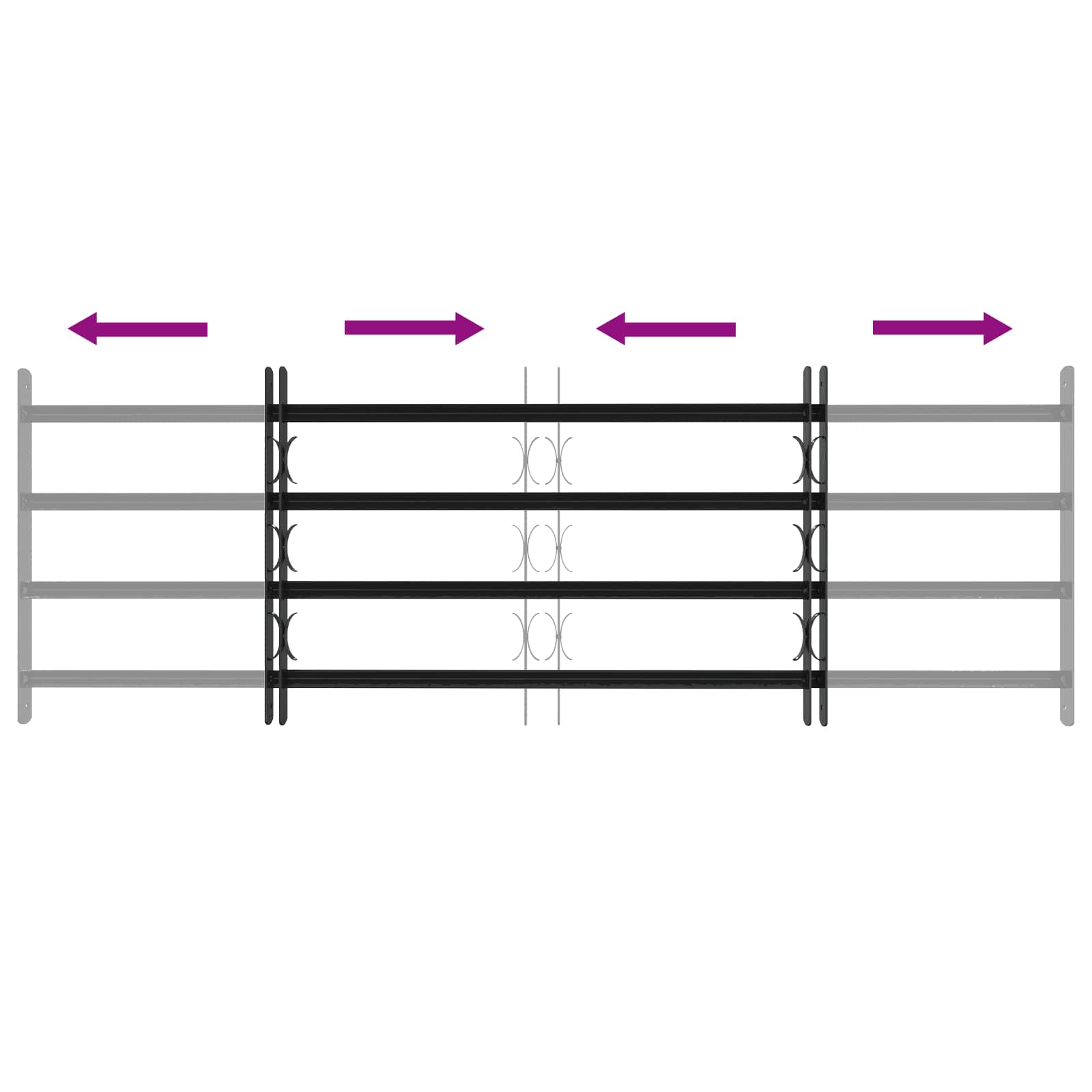 Griglia di sicurezza per finestre con 4 barre trasversali 3 pcs | homemem39