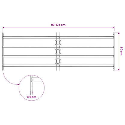 Griglia di sicurezza per finestre con 4 barre trasversali 3 pcs | homemem39