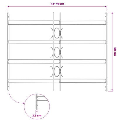 Griglia di sicurezza per finestre con 4 barre trasversali | homemem39