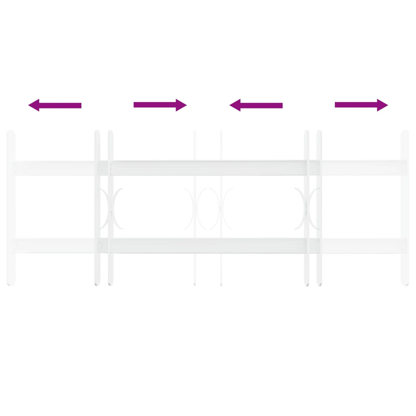 Griglia di Sicurezza per Finestre con 2 Traverse 3 pcs 43-74 cm | homemem39