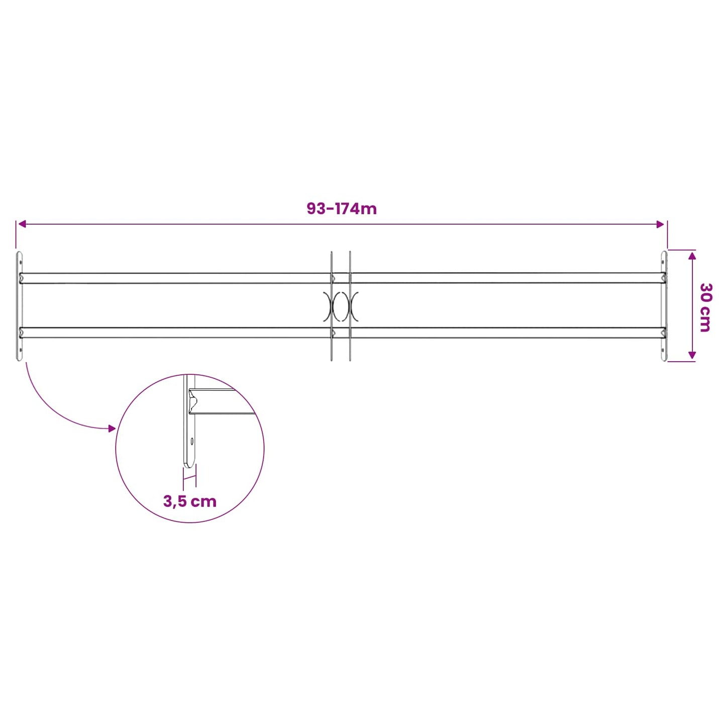 Griglia di Sicurezza per Finestre con 2 Traverse 3 pcs | homemem39