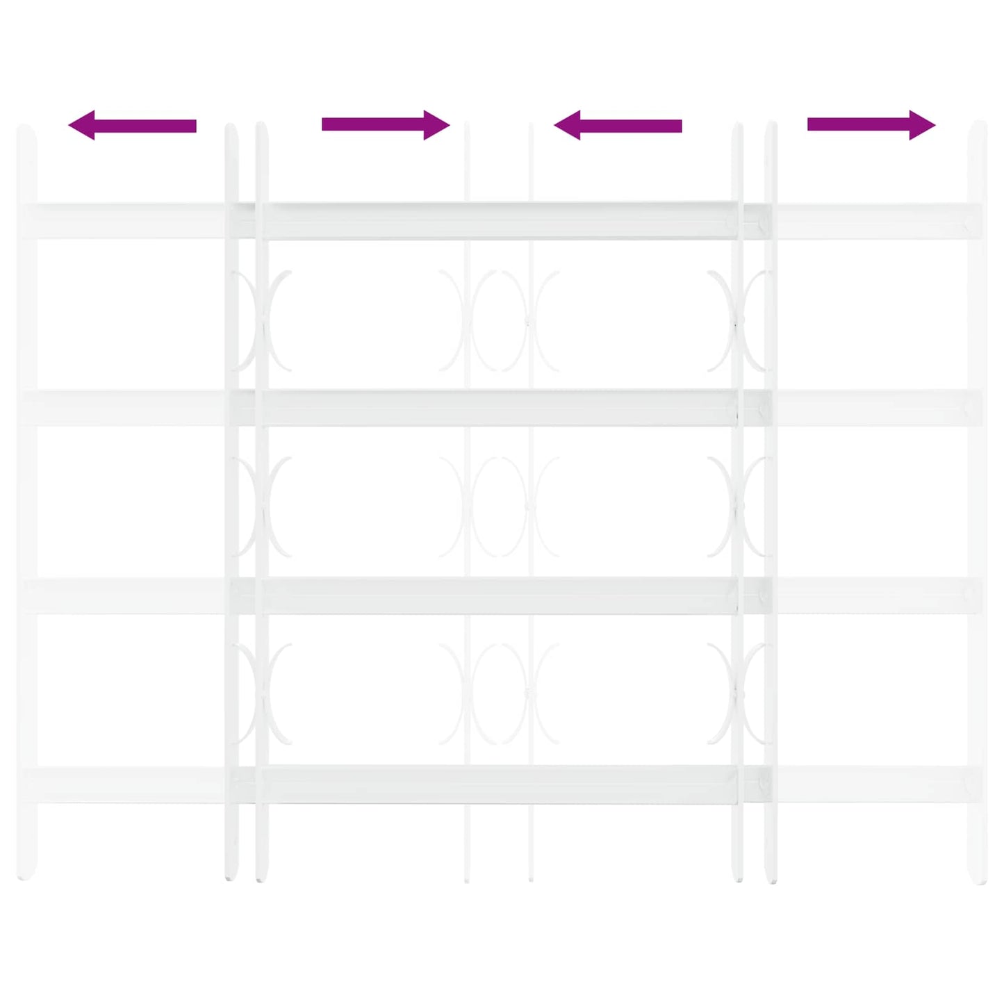 Griglia di sicurezza per finestre con 4 barre trasversali 3 pcs | homemem39