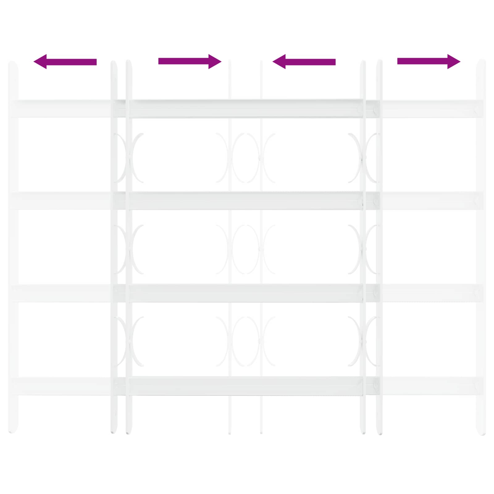 Griglia di sicurezza per finestre con 4 barre trasversali 3 pcs | homemem39