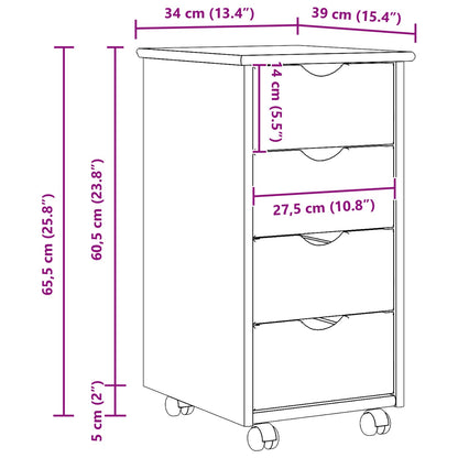 Mobile con Ruote con ruota Marrone 65,5 x 34 x 39 cm | homemem39