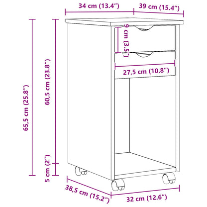 Mobile con Ruote Marrone 34 x 39 x 65,5 cm | homemem39