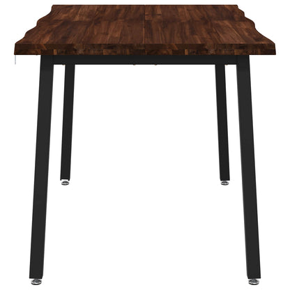 120 x 80 x 75 cm Legno di Acacia Massello Marrone scuro e Nero | homemem39