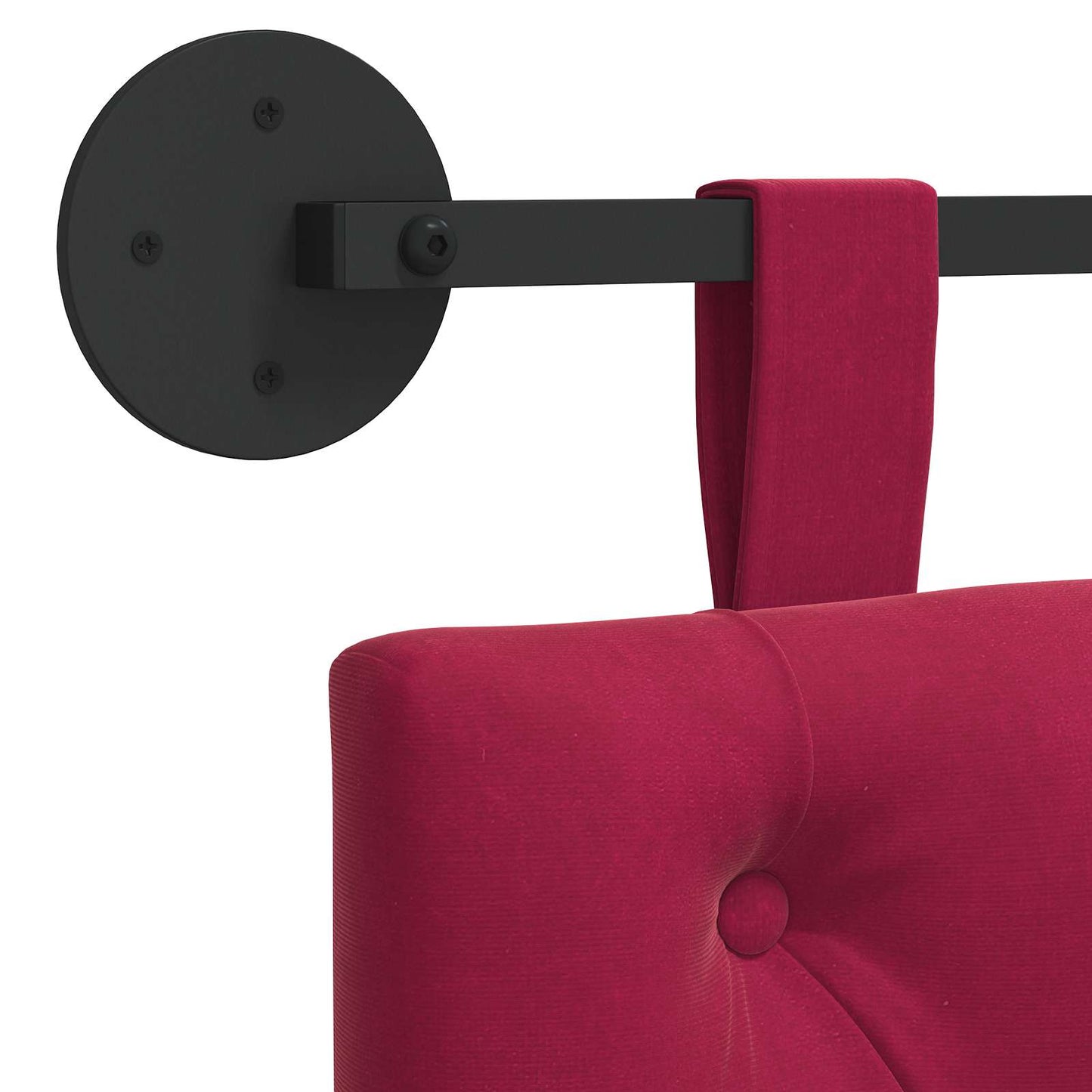 Testiera sospesa Con luce LED Rosso Vino Velluto | homemem39