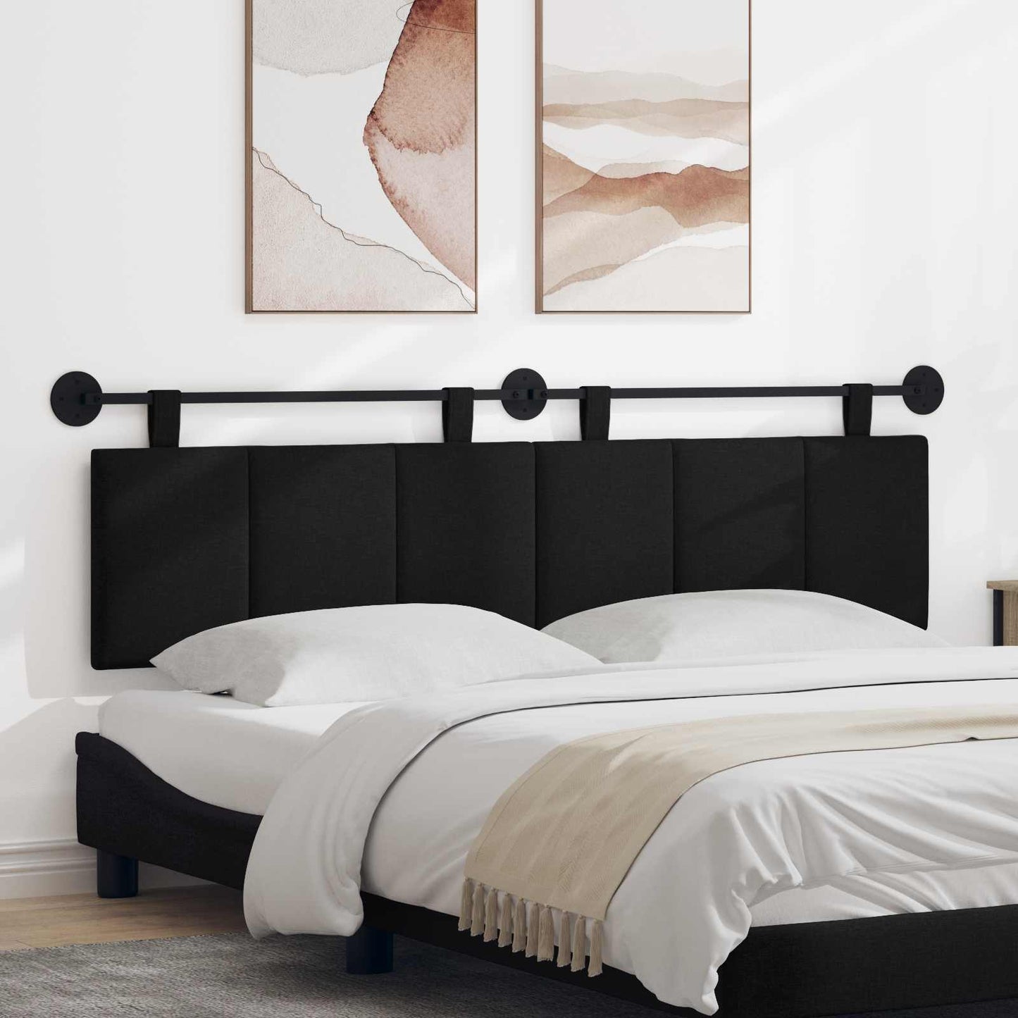 Testiera sospesa Nero Tessuto | homemem39