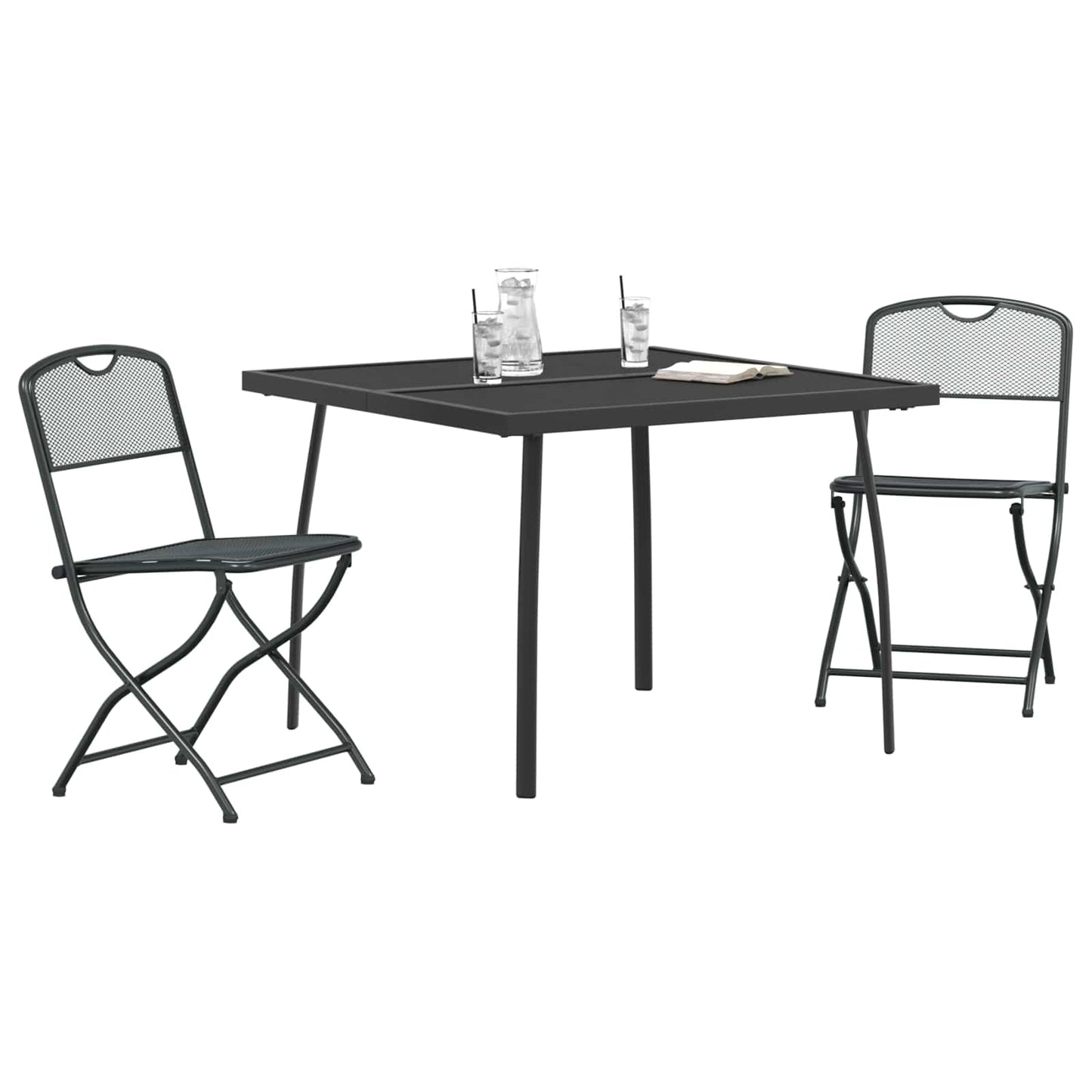 Set di Mobili da Esterno 3 pcs Antracite Ferro e Acciaio | homemem39