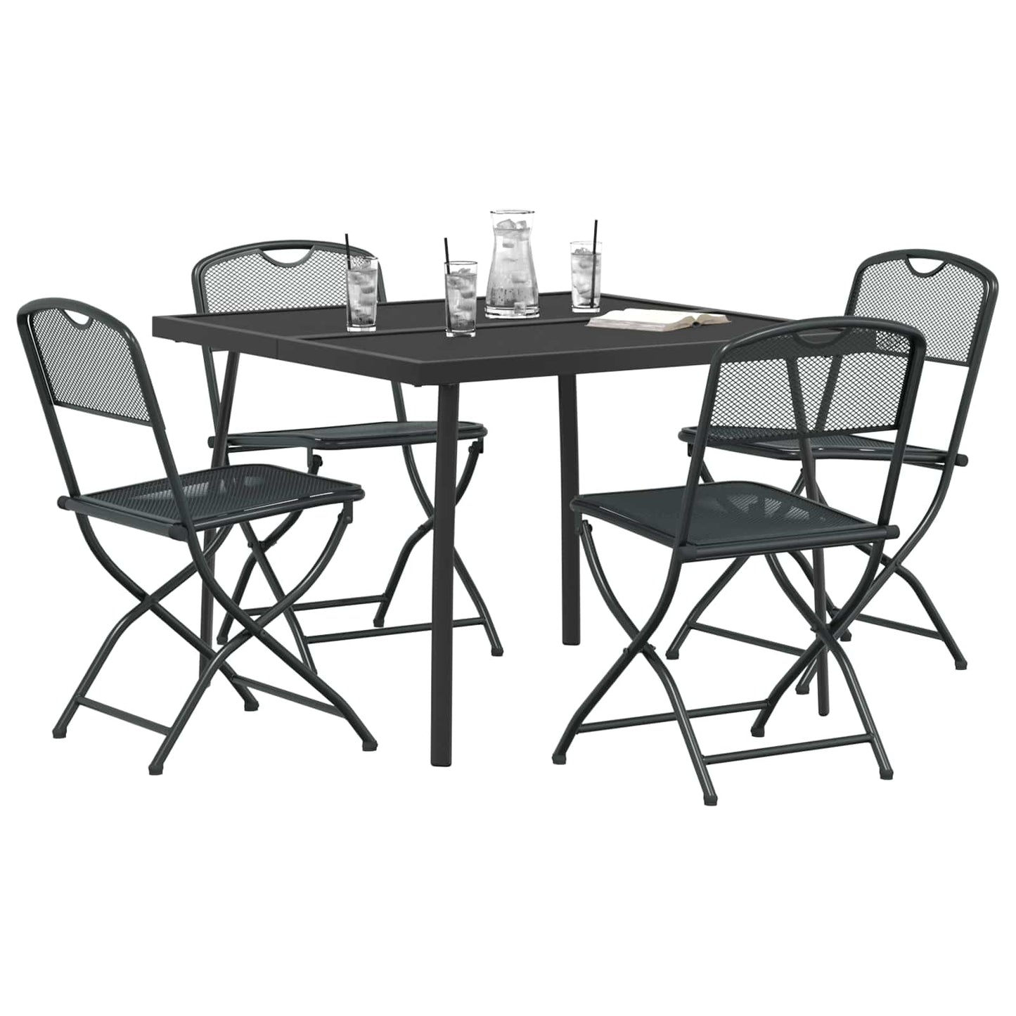 Set di Mobili da Esterno 5 pcs Antracite Ferro e Acciaio | homemem39