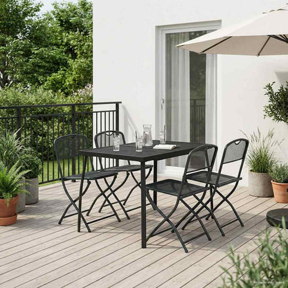 Set di Mobili da Esterno 5 pcs Antracite Ferro e Acciaio | homemem39