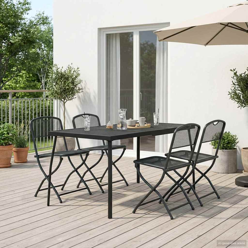 Set di Mobili da Esterno 5 pcs Antracite Ferro e Acciaio | homemem39