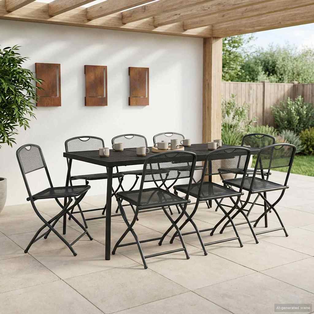 Set di Mobili da Esterno 7 pcs Antracite Ferro e Acciaio | homemem39