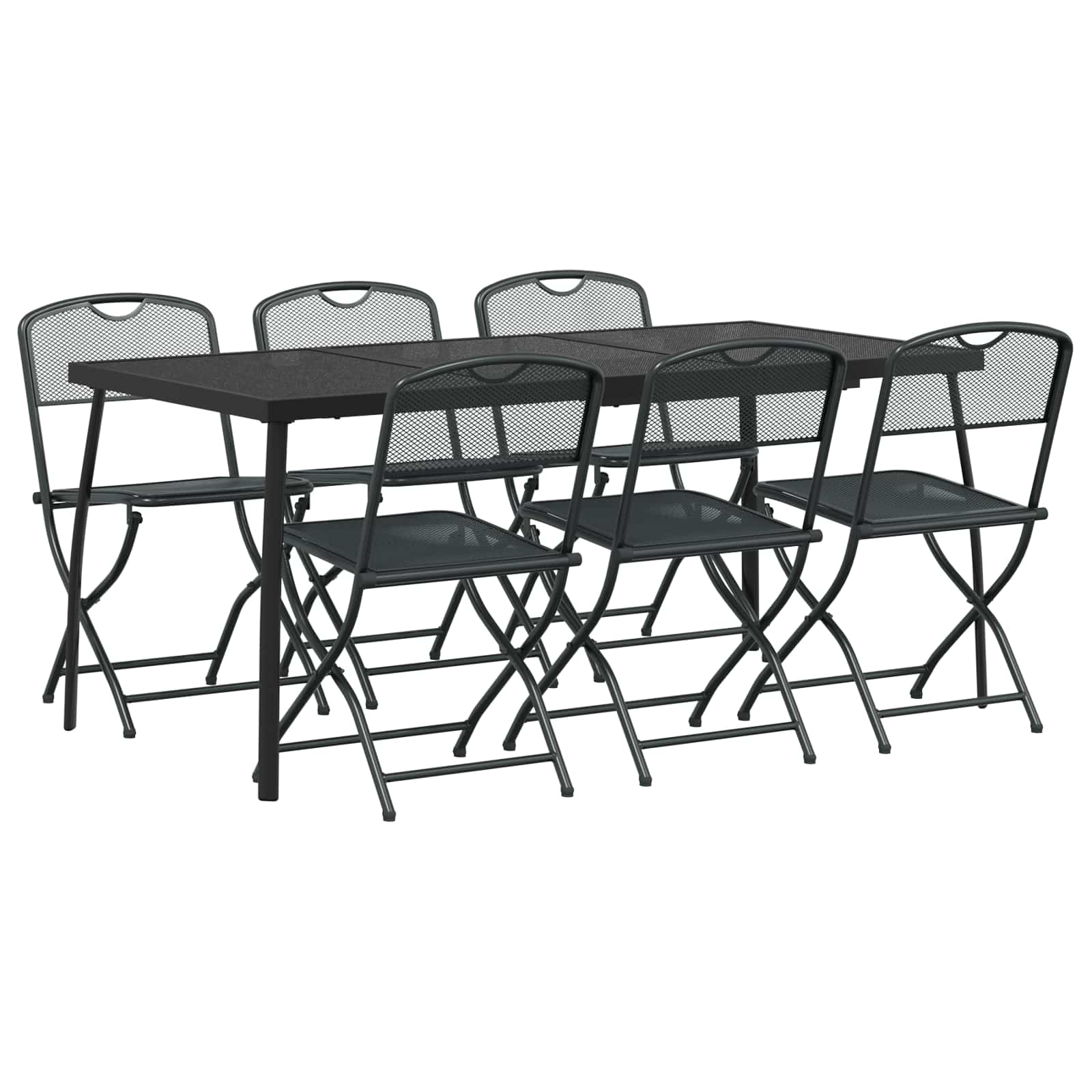 Set di Mobili da Esterno 7 pcs Antracite Ferro e Acciaio | homemem39