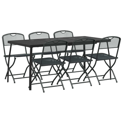 Set di Mobili da Esterno 7 pcs Antracite Ferro e Acciaio | homemem39