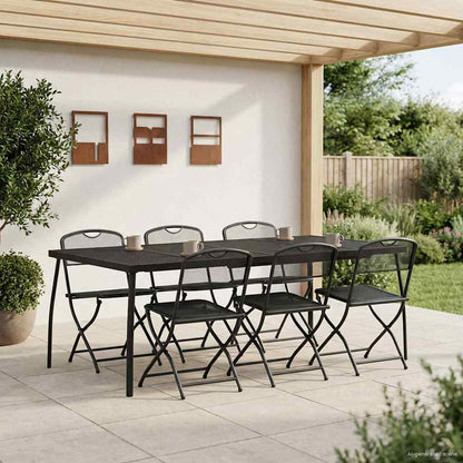 Set di Mobili da Esterno 7 pcs Antracite Ferro e Acciaio | homemem39