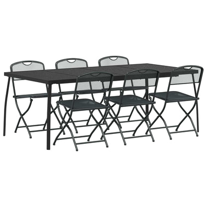 Set di Mobili da Esterno 7 pcs Antracite Ferro e Acciaio | homemem39