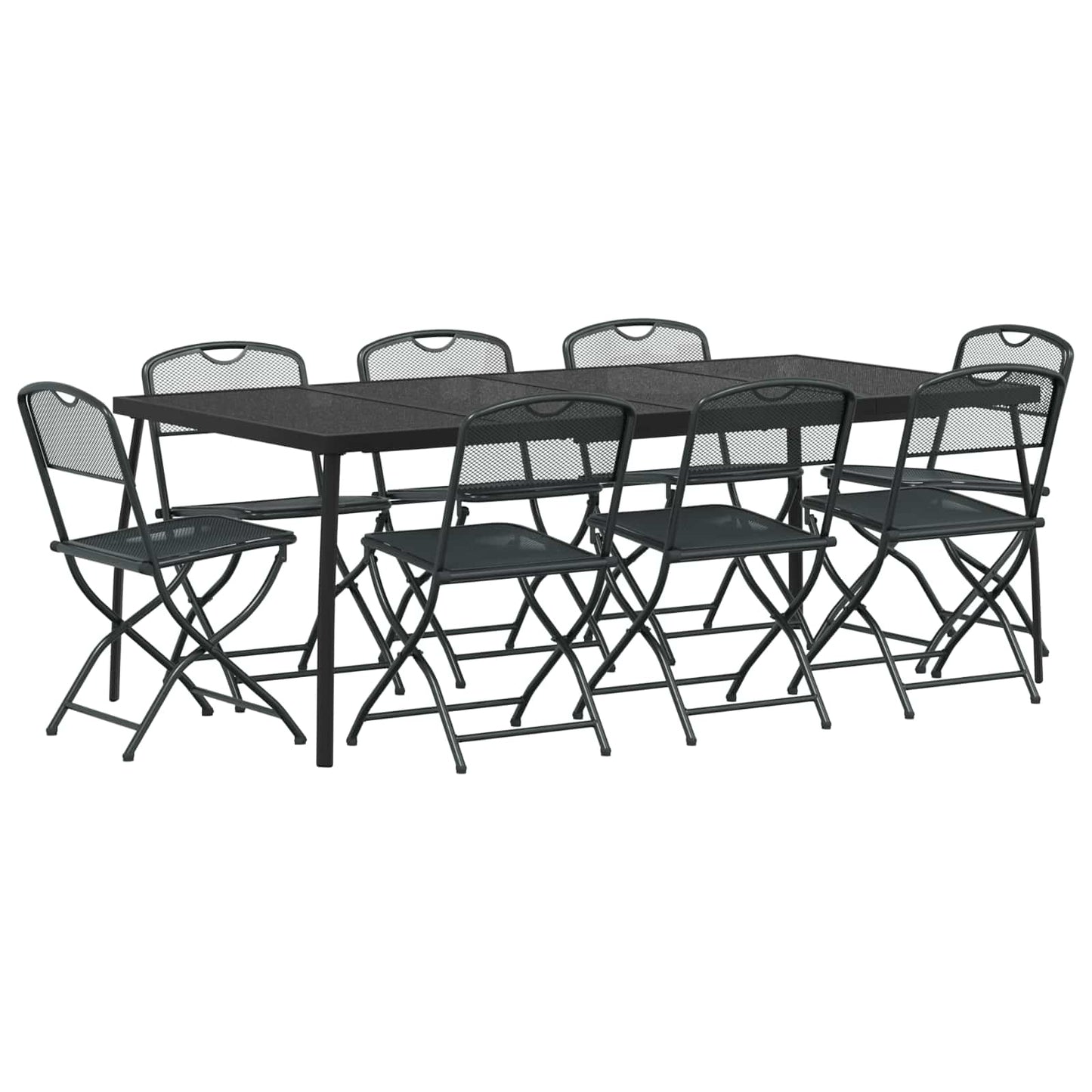 Set di Mobili da Esterno 9 pcs Antracite Ferro e Acciaio | homemem39