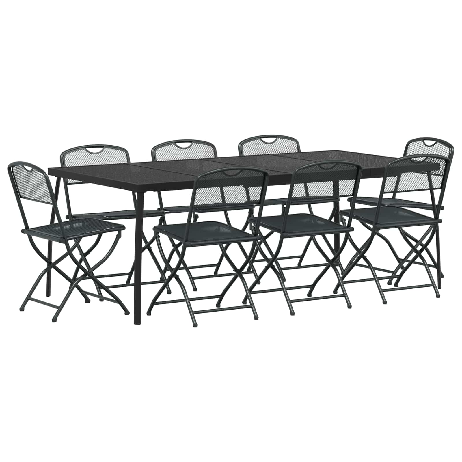 Set di Mobili da Esterno 9 pcs Antracite Ferro e Acciaio | homemem39