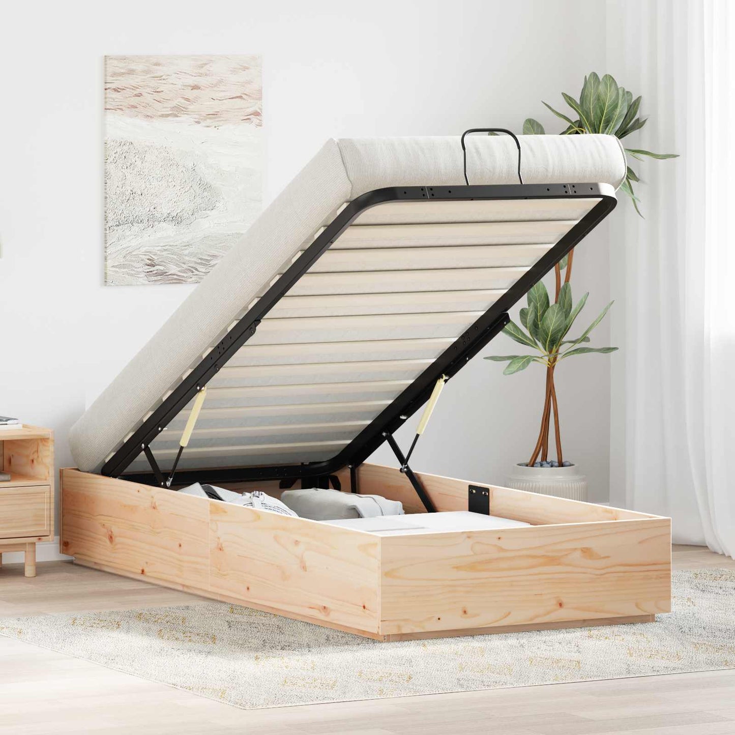 Letto ottomano Naturale 75 x 190 cm Legno di pino massiccio | homemem39